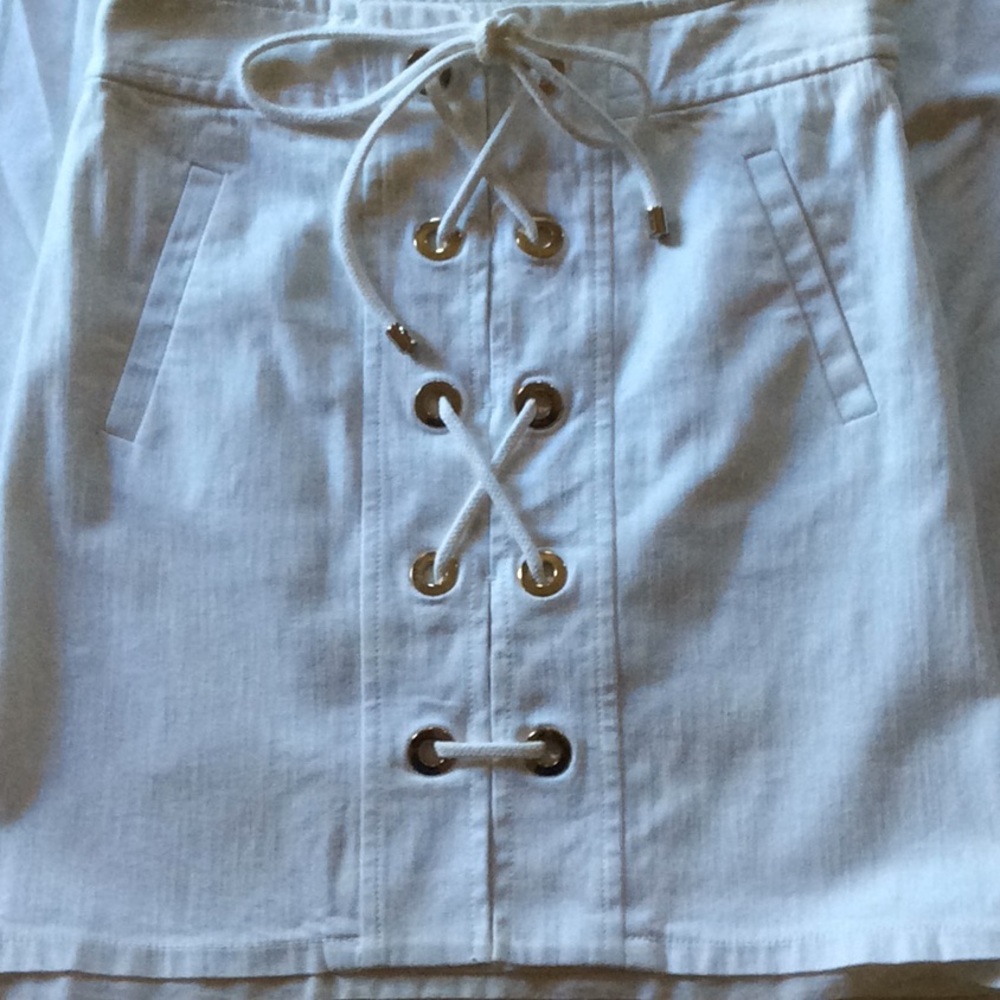 Lace up mini skirt